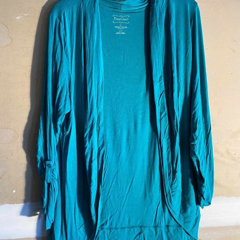 Motherhood Maternity Teal/Green Cardigan Sz XL